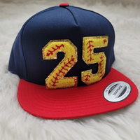 Hazel Blues® |  Custom Chenille Patch Trucker Snapback Hat: SOFTBALL