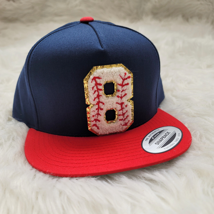 Hazel Blues® |  Custom Chenille Patch Trucker Snapback Hat: BASEBALL