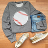 Hazel Blues® |  Large Baseball Sequin Patch Sweatshirt