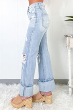 Hazel Blues® |  Distressed High Waist Jeans with Pockets