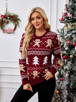 Hazel Blues® |  Gingerbread Round Neck Long Sleeve Sweater