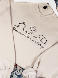 Hazel Blues® |  True Story Embroidered Sweatshirt