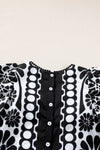 Hazel Blues® |  Printed Round Neck Half Sleeve Blouse