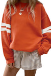 Hazel Blues® |  Evergreen Varsity Striped Detail Drop Shoulder Oversized Sweatshirt
