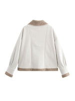 Hazel Blues® |  Fuzzy Collared Neck Long Sleeve Jacket