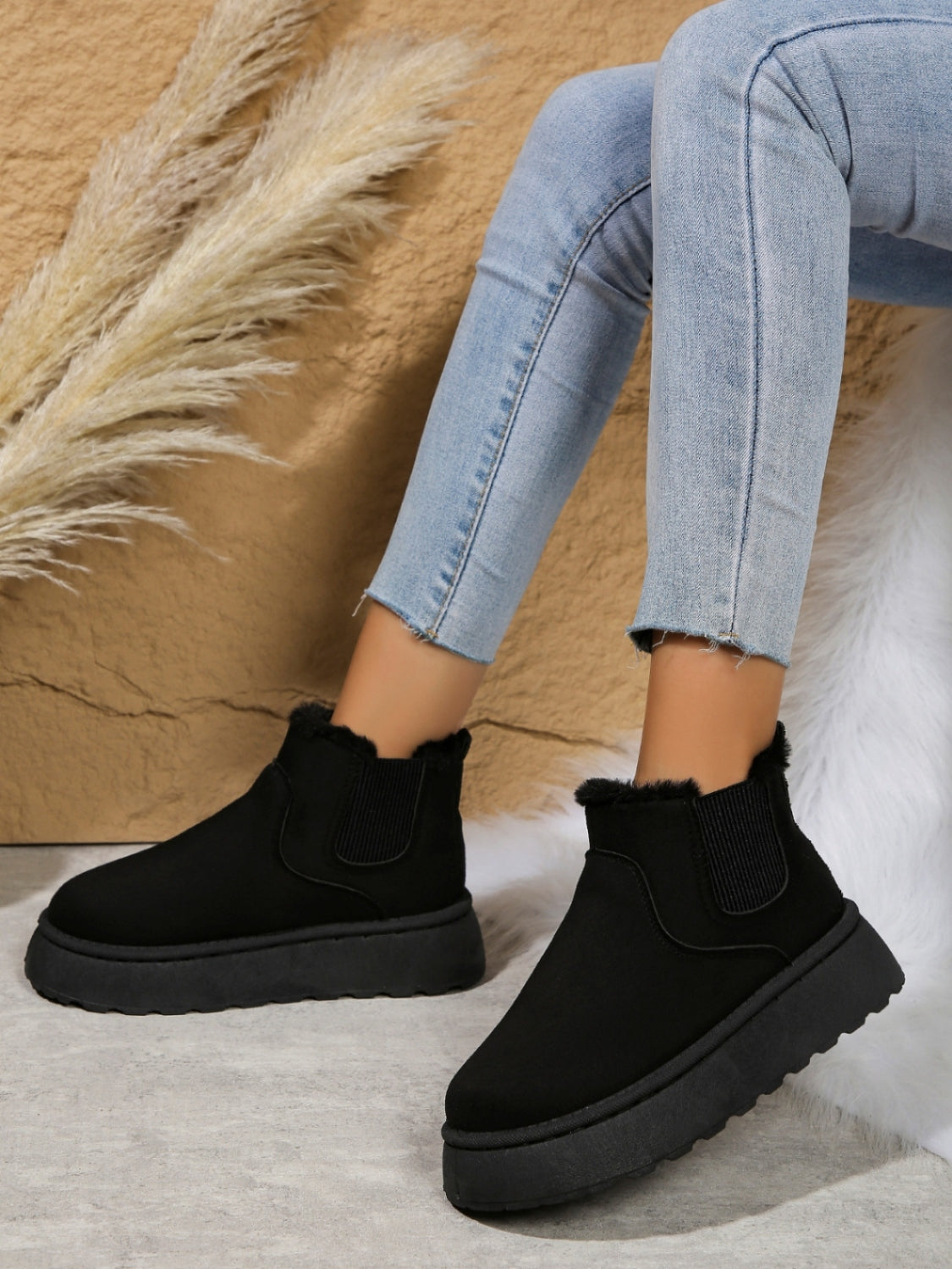 Hazel Blues® |  Suede Round Toe Platform Boots