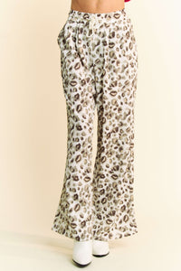 Hazel Blues® |  Davi & Dani Drawstring Leopard Wide Leg Pants