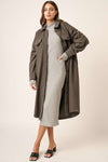 Hazel Blues® |  Mittoshop Button Up Drop Shoulder French Terry Longline Jacket