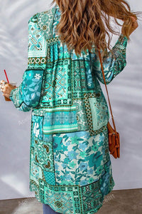 Hazel Blues® |  Printed Button Up Long Sleeve Cardigan