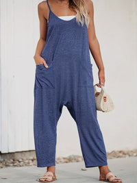 Hazel Blues® |  Pocketed V-Neck Spaghetti Strap Jumpsuit