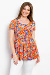 Hazel Blues® |  Be Stage Floral Short Sleeve Babydoll Top