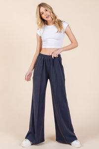 Hazel Blues® |  BOMBOM Elastic Waist Wide Leg Pants with Pockets