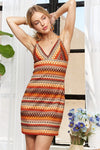Hazel Blues® |  ADORA Contrast Striped V-Neck Mini Dress