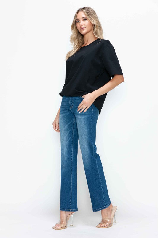 Hazel Blues® |  bytos Cat's Whiskers High Rise Straight Jeans