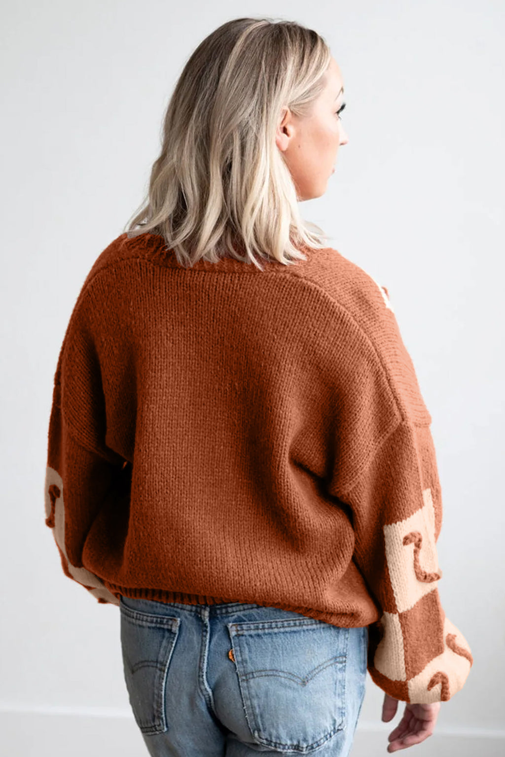Maisie Kate Horseshoe Plaid Cardigan