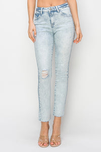 Hazel Blues® |  Risen High Rise Distressed Skinny Jeans