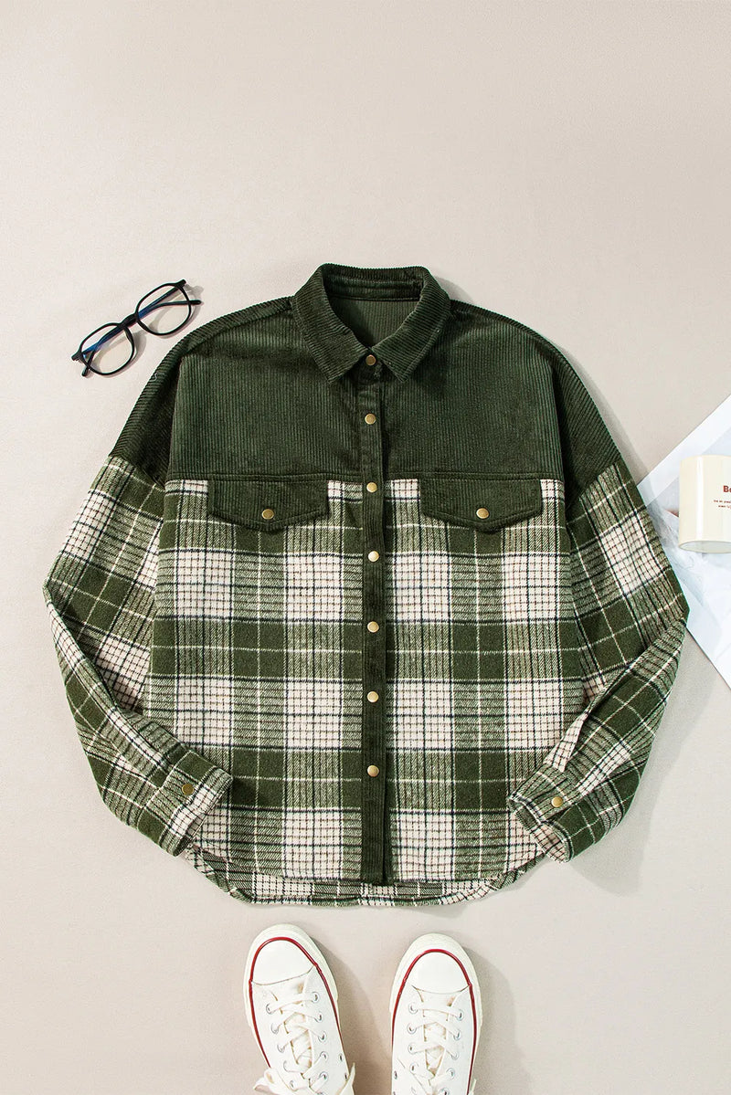 Hazel Blues® |  Plaid Button Up Long Sleeve Jacket