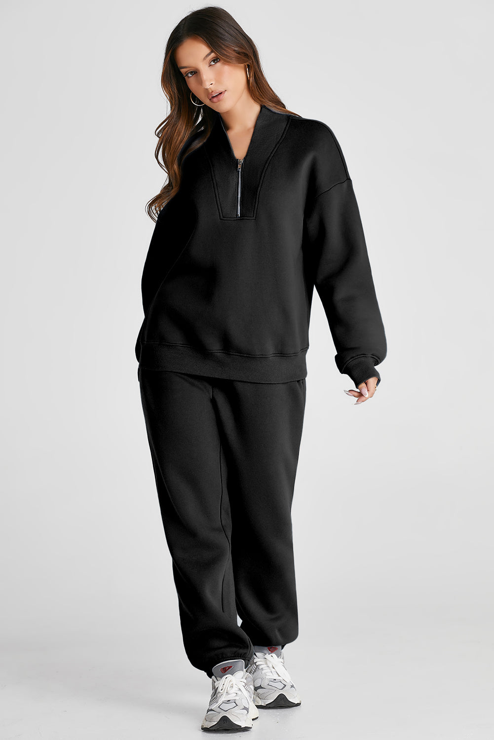 Hazel Blues® |  Quarter Zip Long Sleeve Top and Pants Set