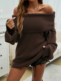 Hazel Blues® |  Off-Shoulder Extra-Long Sleeve Sweater