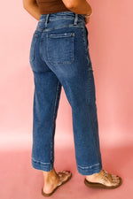 Hazel Blues® |  Breen Cropped High Rise Wide Leg Jeans