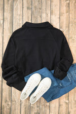 Hazel Blues® |  Half Zip Long Sleeve Sweatshirt