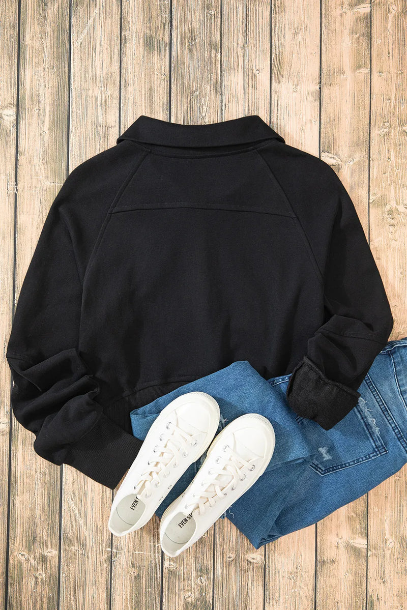 Hazel Blues® |  Half Zip Long Sleeve Sweatshirt