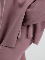 Hazel Blues® |  Basic Bae Slit Round Neck Long Sleeve Top and Drawstring Pants Sweater Set