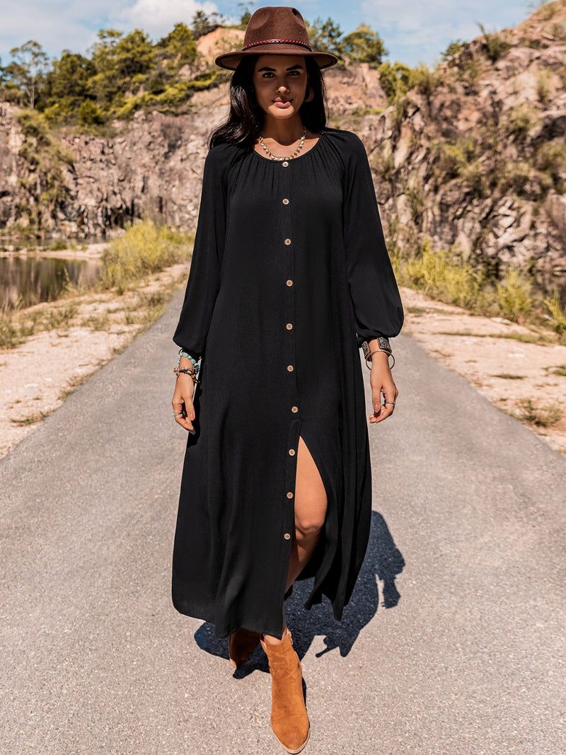 Hazel Blues® |  Long Sleeve Round Neck Dress