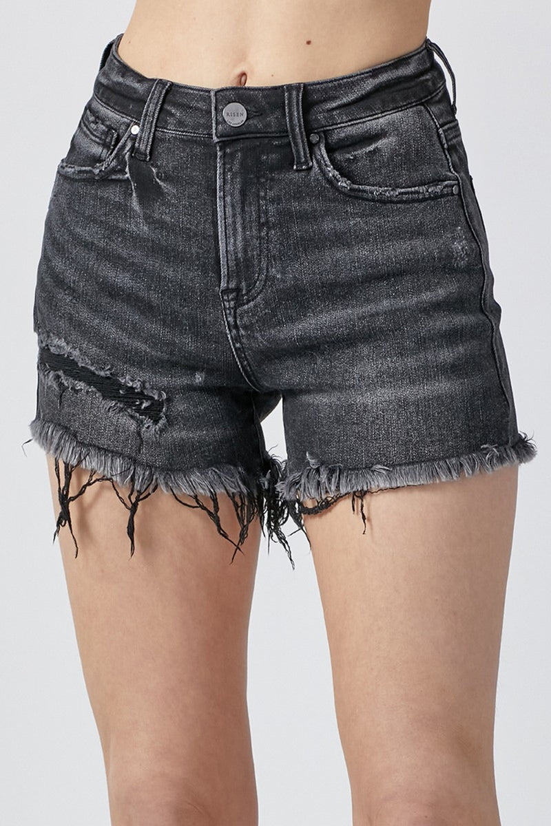 Hazel Blues® |  RISEN Raw Hem Denim Shorts with Pockets