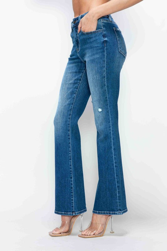 Hazel Blues® |  bytos High Rise Bootcut Jeans with Pockets