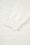 Hazel Blues® |  White Embroidered Bow Boots Graphic Drop Shoulder Sweater