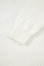 Hazel Blues® |  White Embroidered Bow Boots Graphic Drop Shoulder Sweater