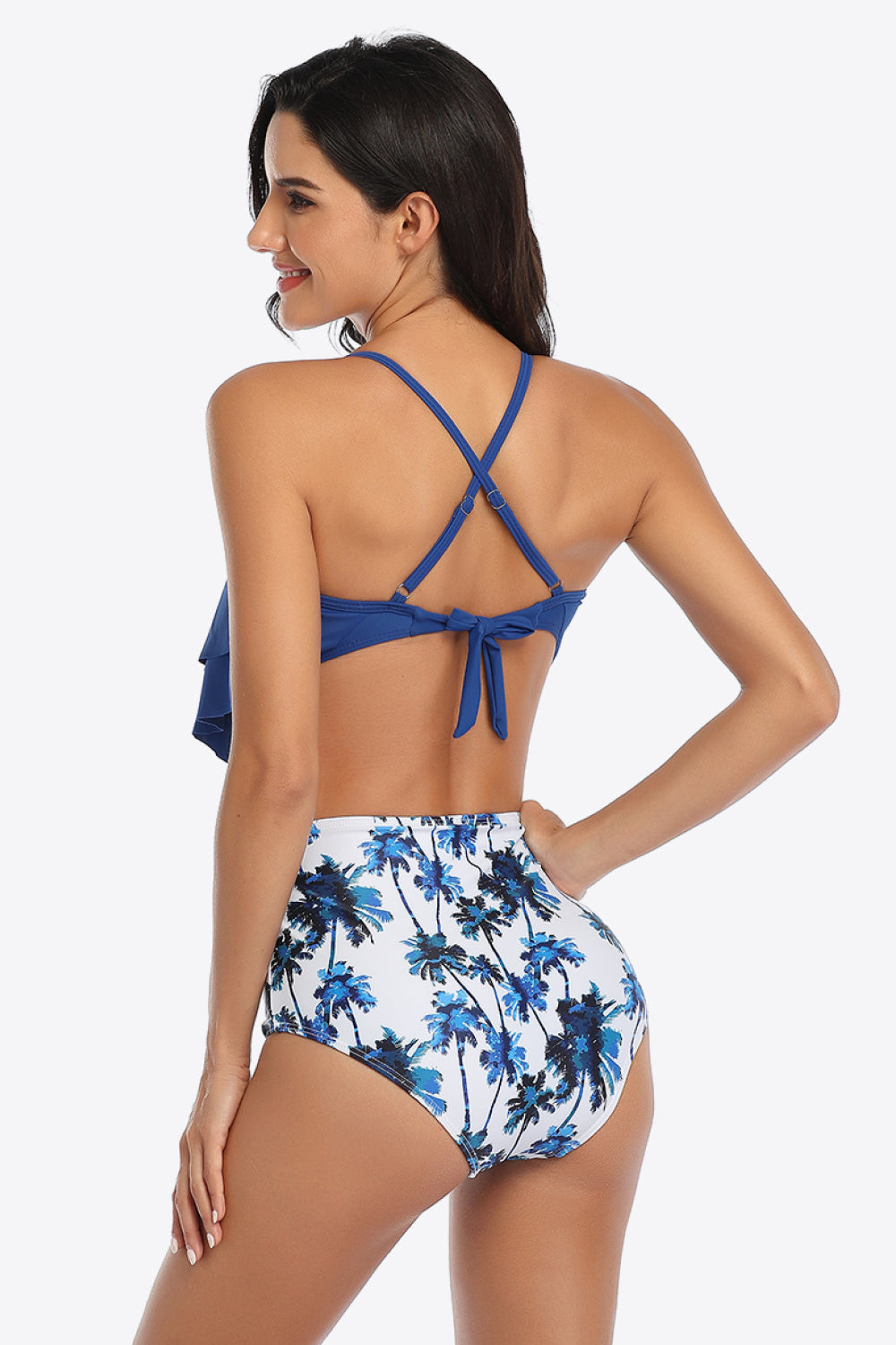 Hazel Blues® |  Botanical Print Ruffled Two-Piece Swimsuit