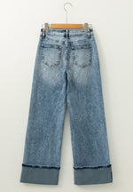 Hazel Blues® |  Washed Wide Leg Jeans with Pockets
