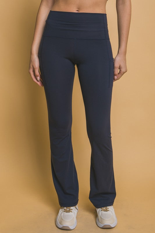 Hazel Blues® |  Love Tree High Waist Flare Active Leggings with Side Pockets