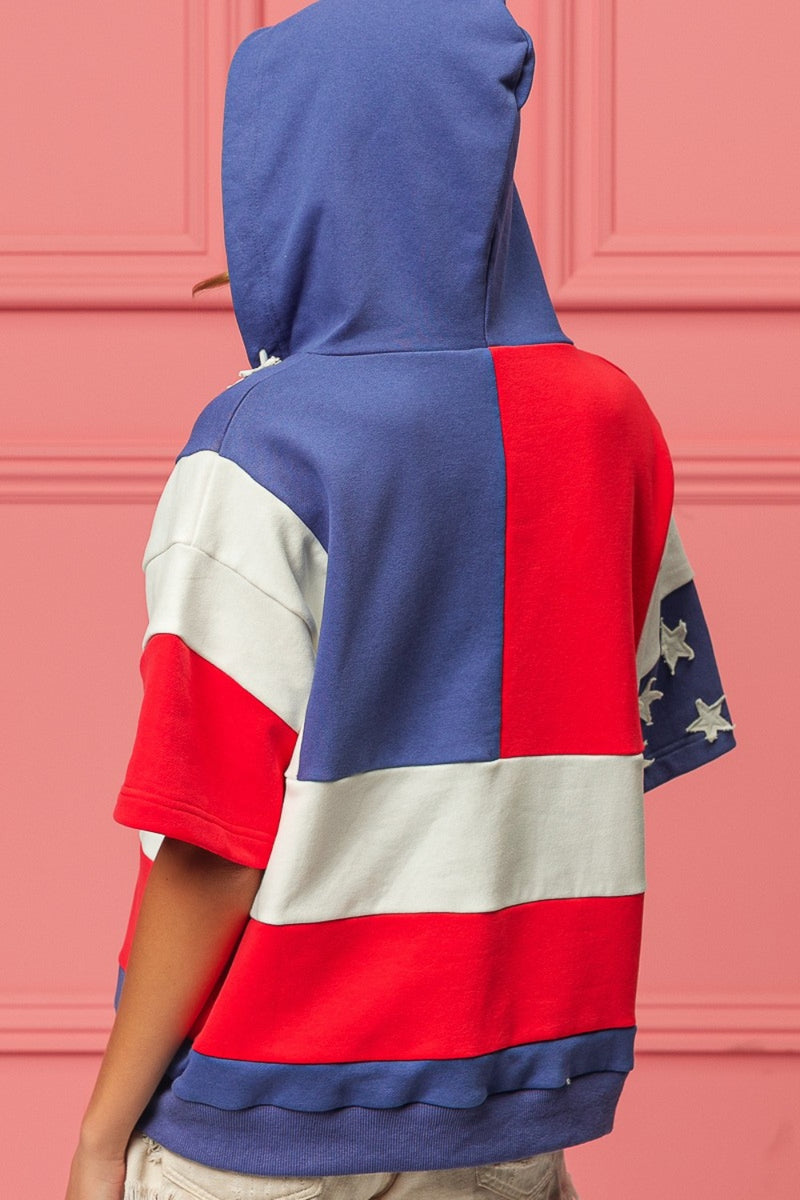 Hazel Blues® |  BiBi American Flag Theme Hoodie