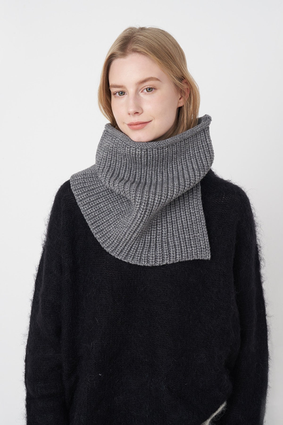 Hazel Blues® |  Slit Pullover Knit Scarf