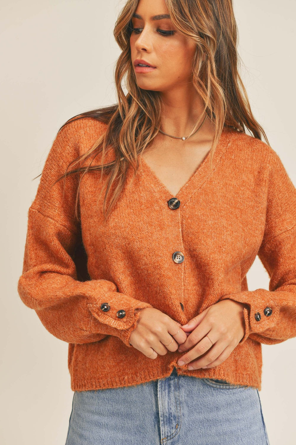 Hazel Blues® |  MABLE Long Sleeve Button Down Sweater Cardigan