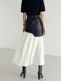 Hazel Blues® |  Pleated Contrast High Rise Skirt