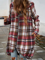 Hazel Blues® |  Plaid Zip Up Hooded Coat