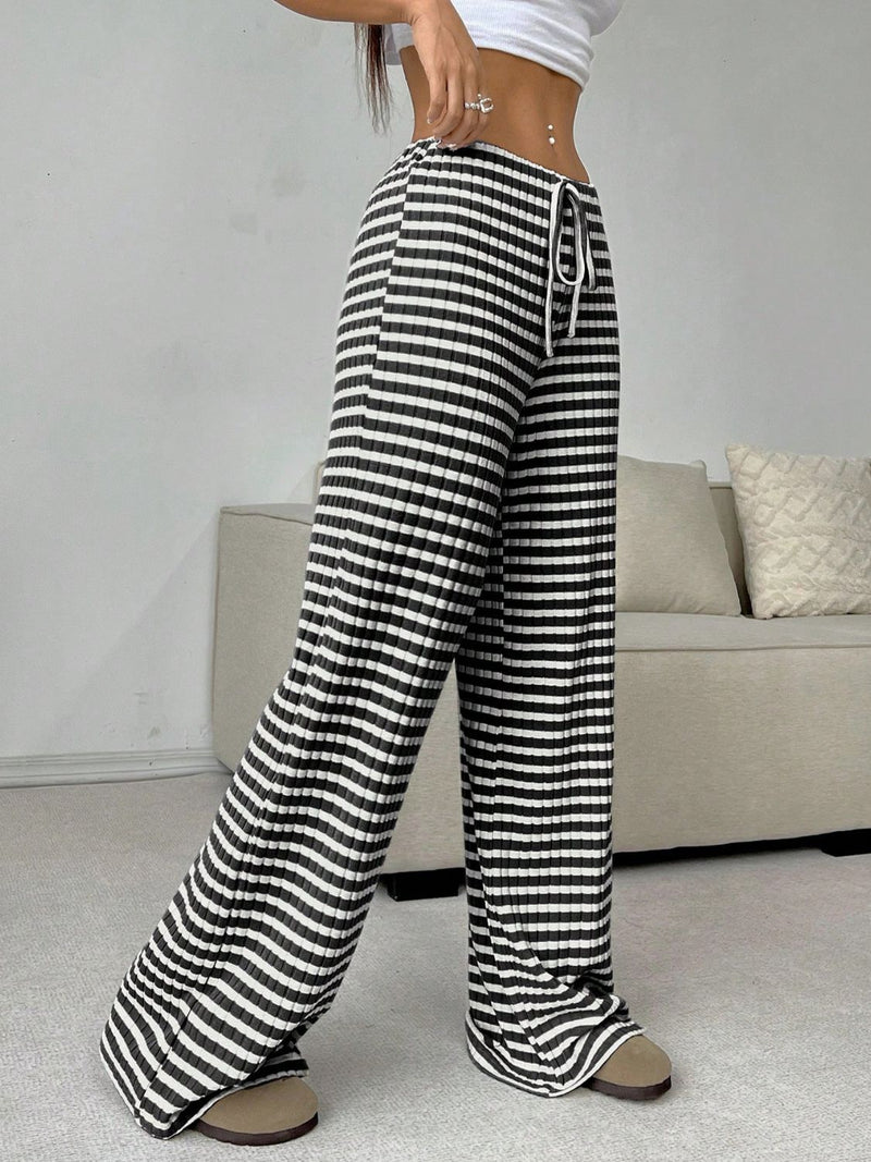 Hazel Blues® |  Tied Striped Wide Leg Pants