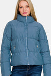 Hazel Blues® |  Zenana Zip Up Turtleneck Puffer Jacket with Pockets