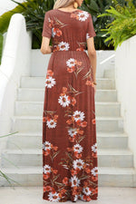 Hazel Blues® |  Printed Round Neck Short Sleeve Maxi Dress