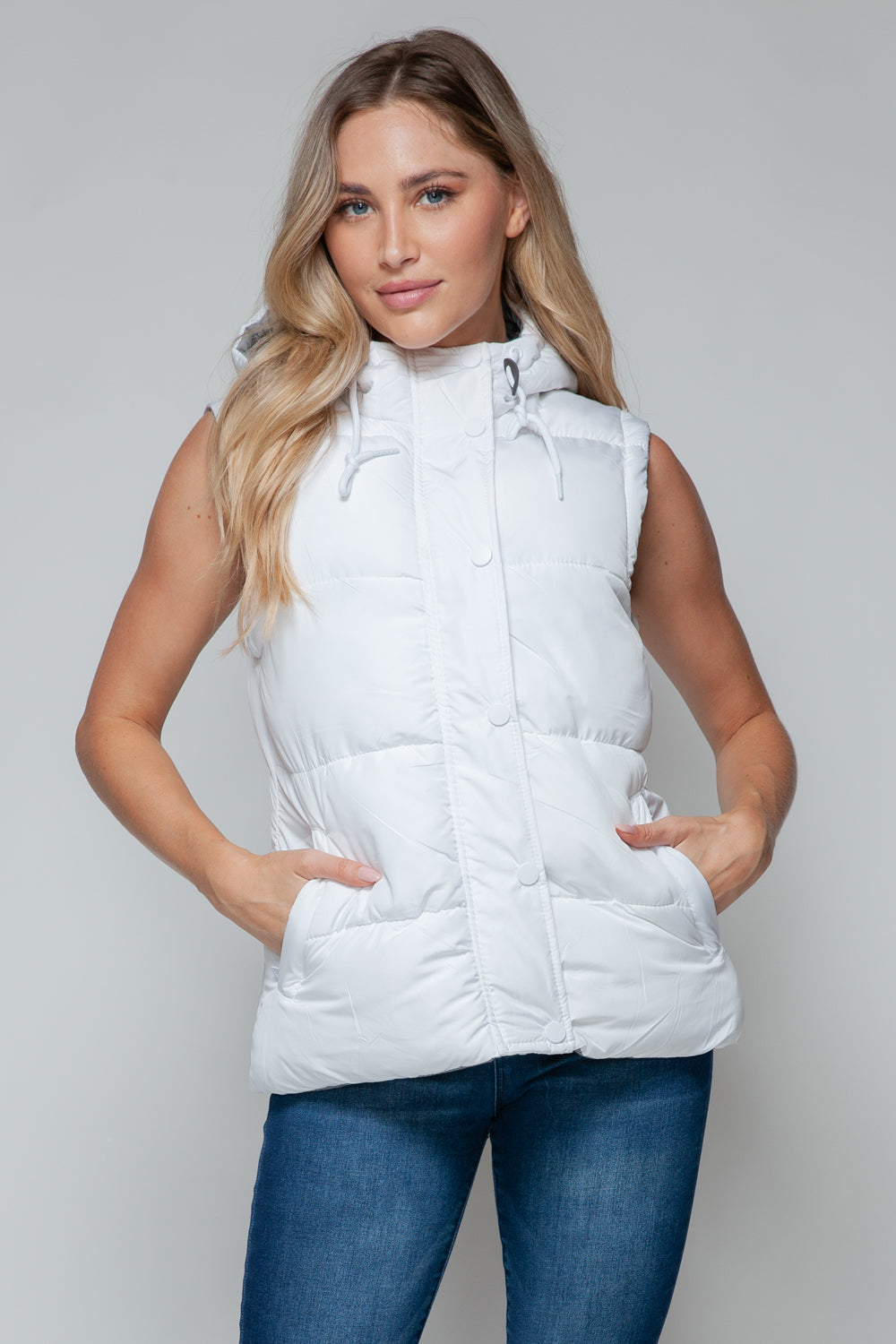 Hazel Blues® |  Snobbish Snap and Zip Closure Hooded Vest