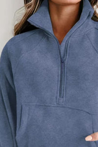 Hazel Blues® |  Half Zip Long Sleeve Sweatshirt