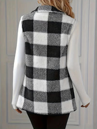 Hazel Blues® |  Plaid Button Up Vest Coat