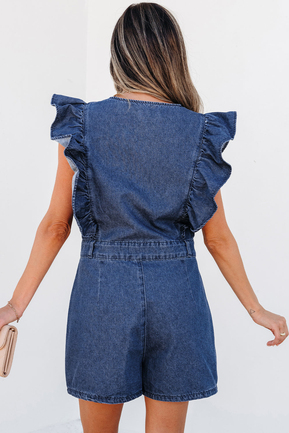 Blue Jean Baby Romper | Denim Ruffle Romper