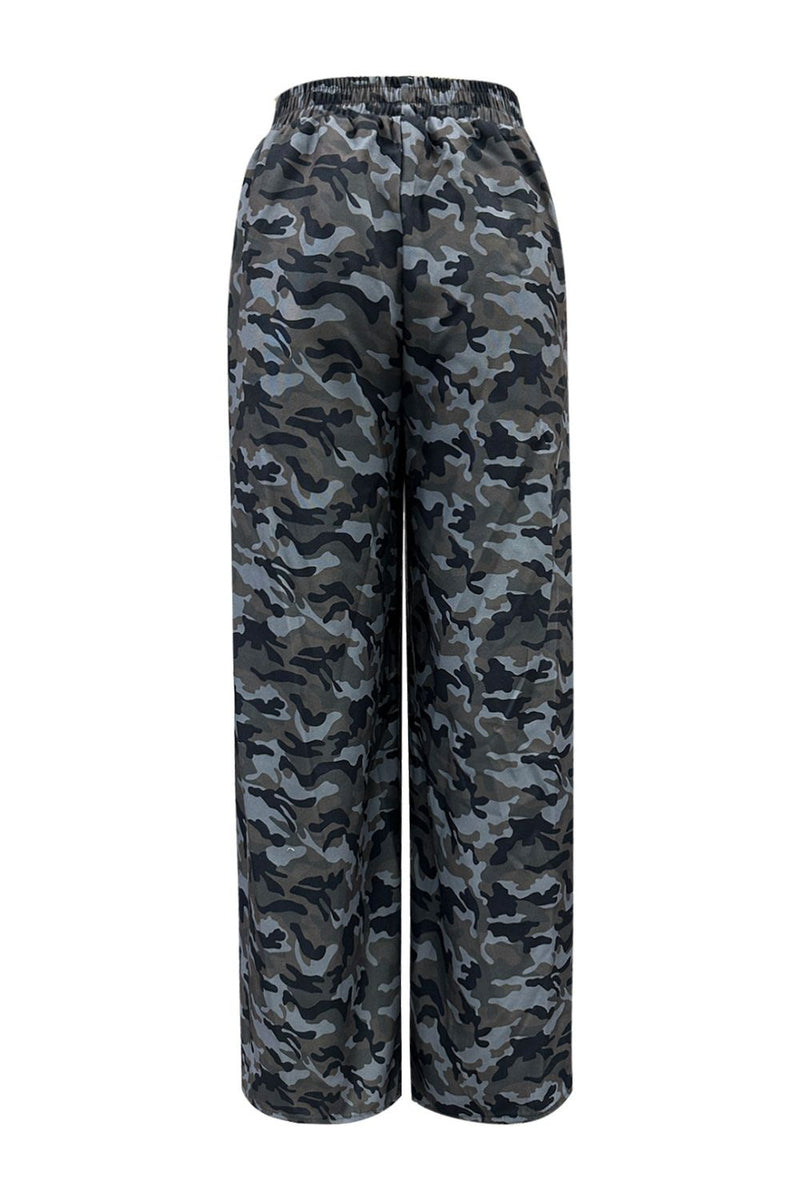 Hazel Blues® |  Camouflage Elastic Waist Wide Leg Pants