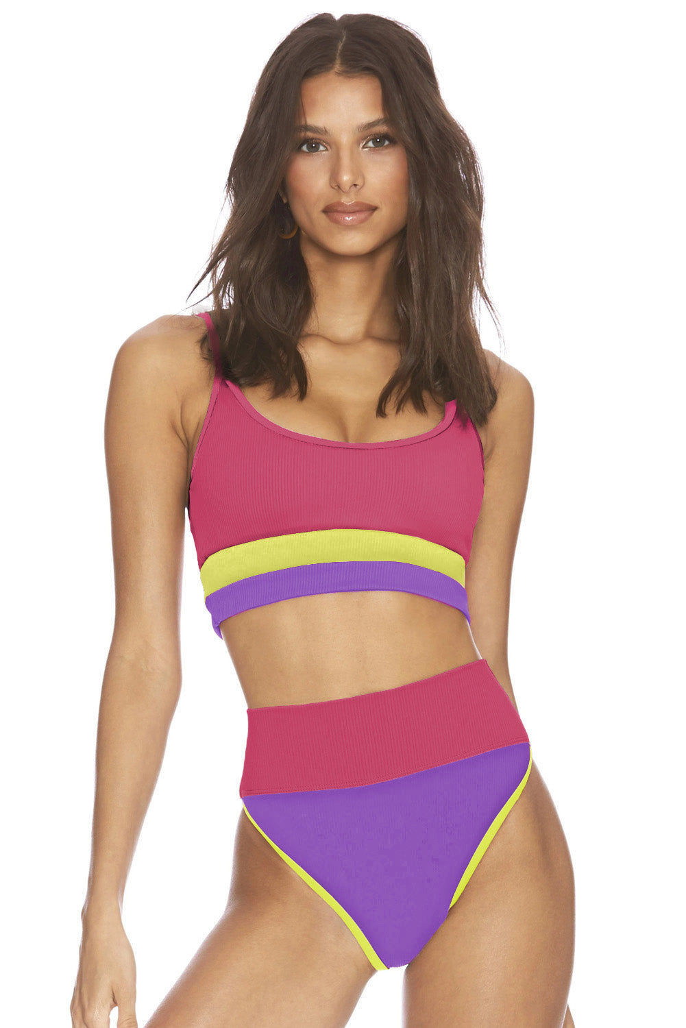 Hazel Blues® |  Color Block Spaghetti Strap Two-Piece Swim Set