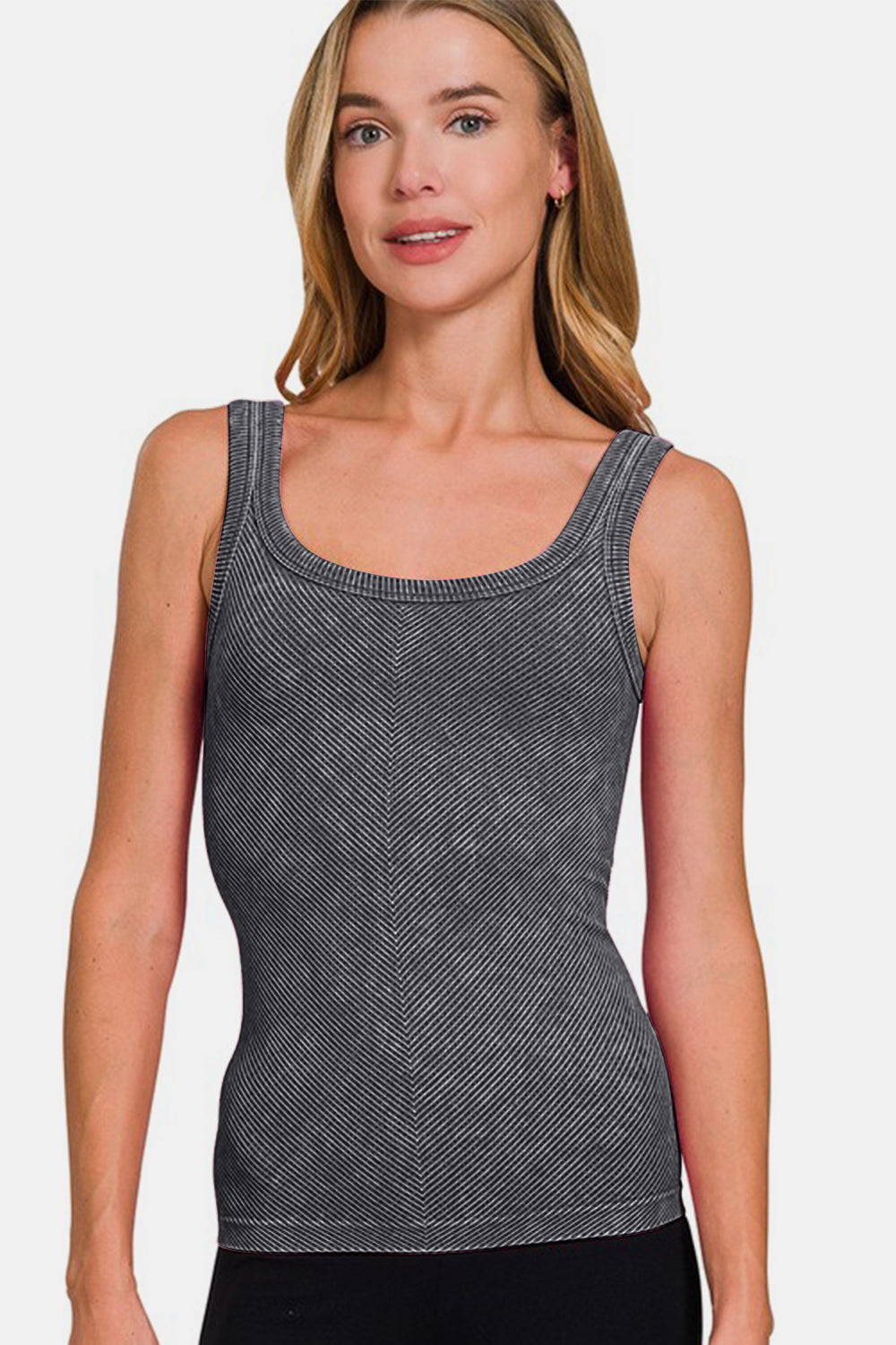 Hazel Blues® |  Zenana Ribbed Scoop Neck Tank